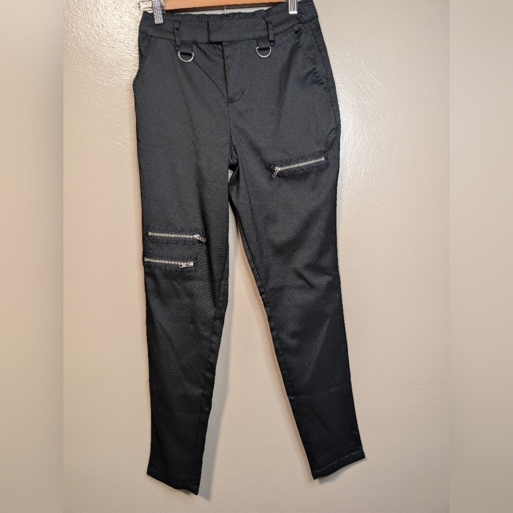Hot Topic Black Faux Zipper Pants
